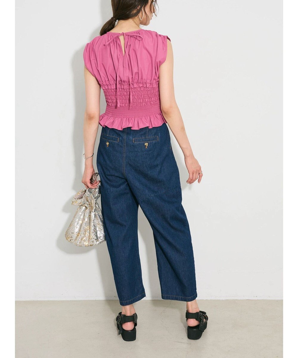 Green Parks シャーリングデザインコルセット風ブラウス 