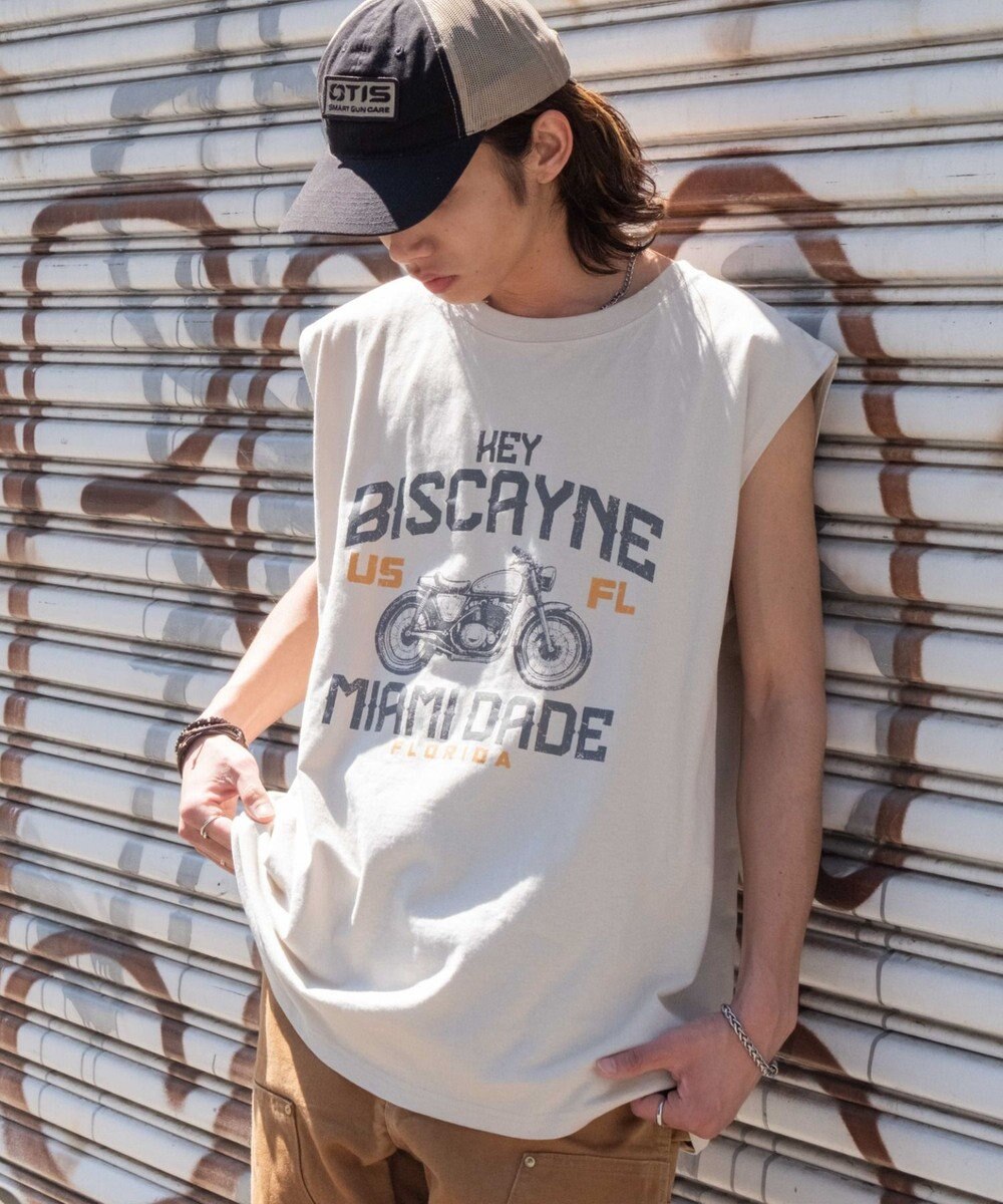 WEGO 【ユニセックス着用ITEM/MLサイズ展開】ヴィンテージライクグラフィックノースリーブ 