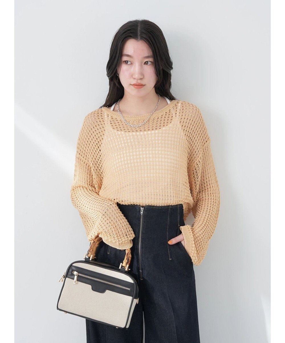 earth music&ecology レーシーニットプルオーバー 