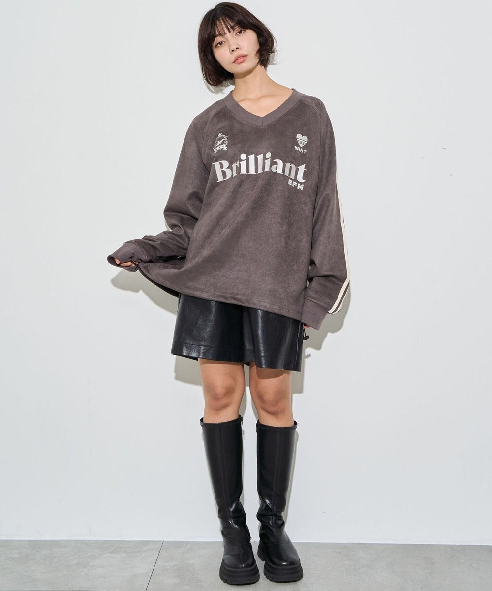 WEGO 【ユニセックス着用ITEM】フェイクスウェードグラフィックプルオーバー 