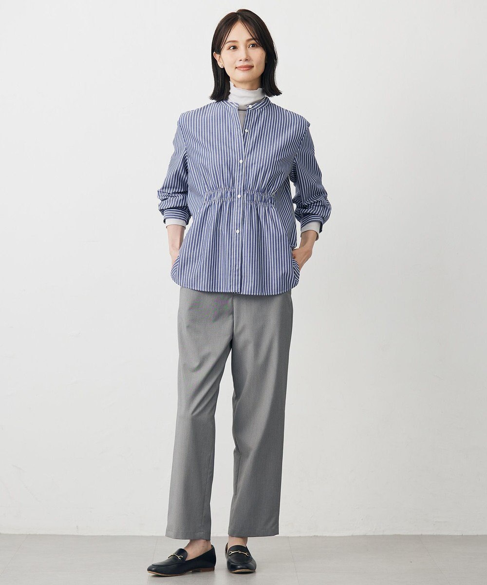 J.PRESS LADIES L SOFTシャンブレー テーパード パンツ 