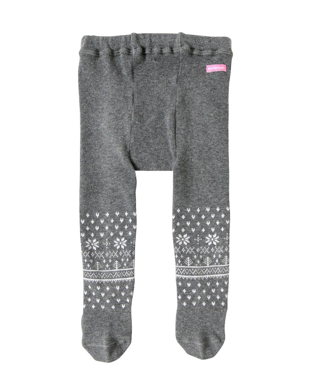 MIKI HOUSE HOT BISCUITS 【70-120cm】 雪の結晶柄 タイツ 