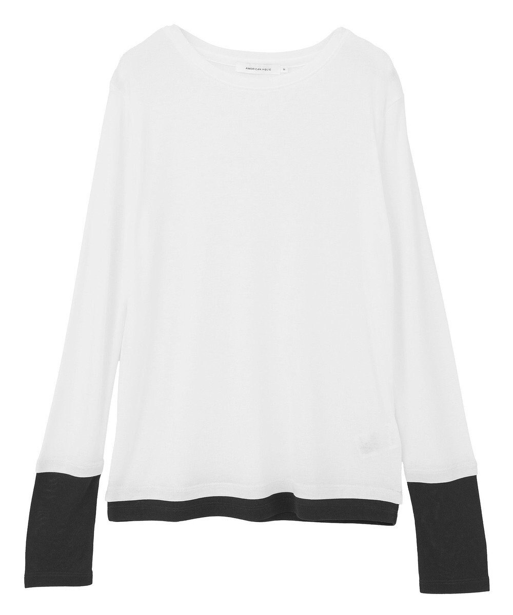 AMERICAN HOLIC 配色シアーレイヤードプルオーバー 