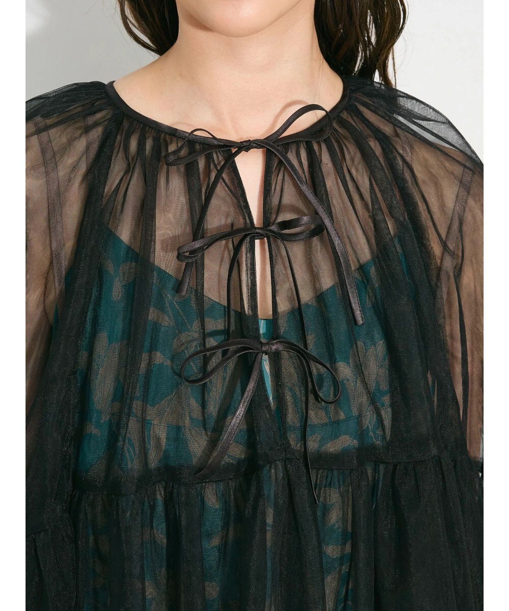Green Parks リボンチュールデザインブラウス 