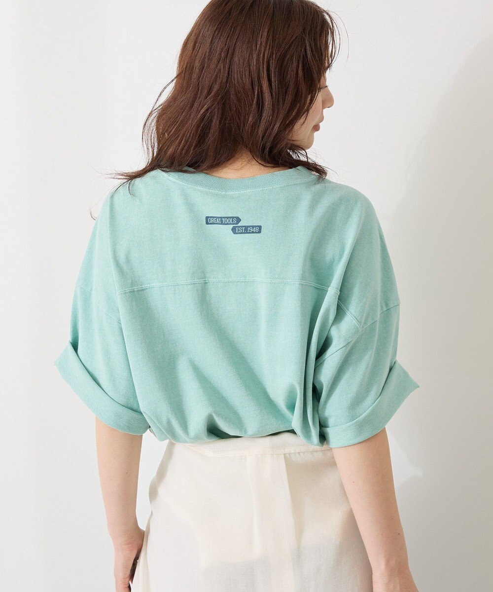 AMERICAN HOLIC 【WEB限定】ピグメント5分袖ロゴプルオーバー 