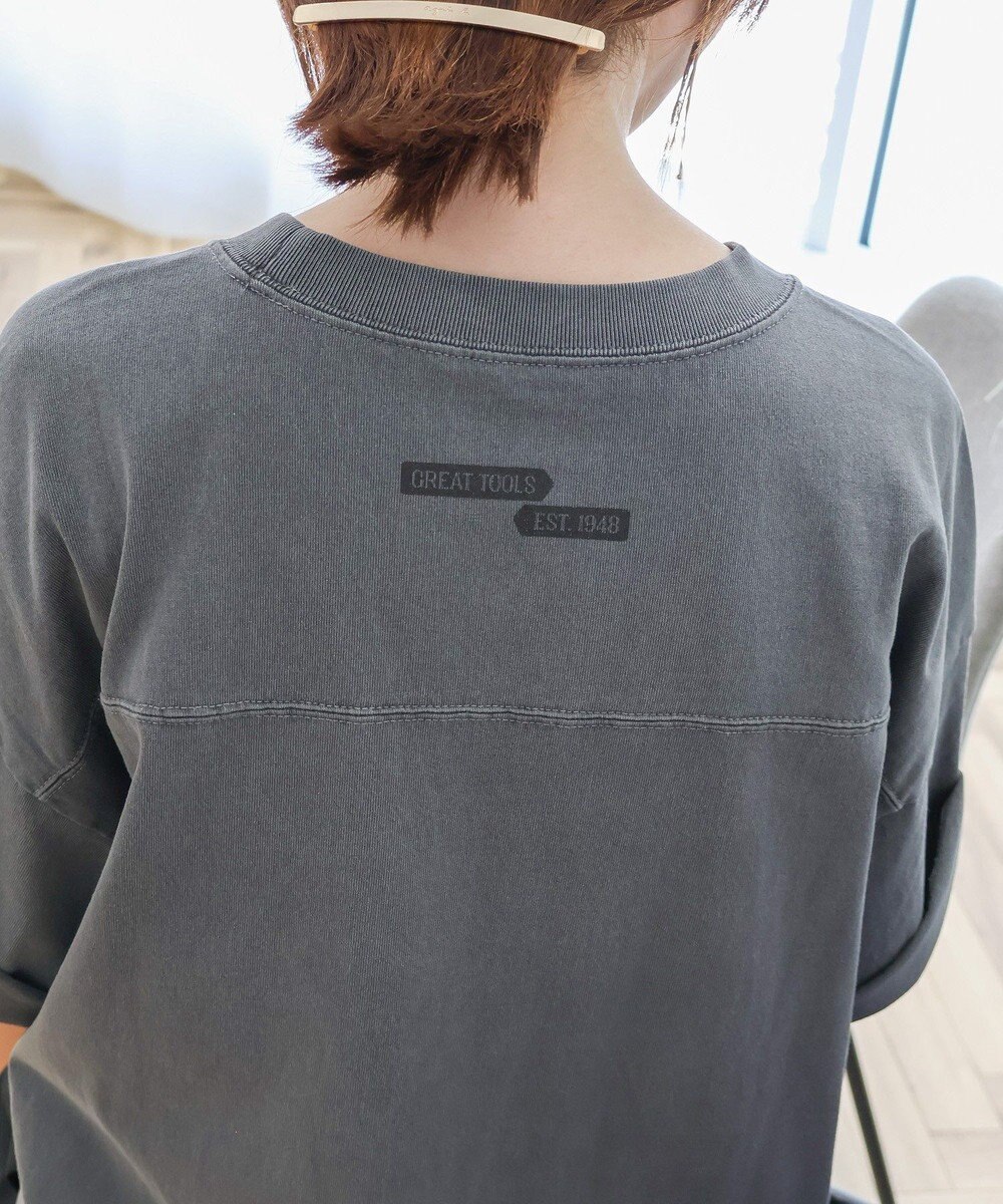 AMERICAN HOLIC 【WEB限定】ピグメント5分袖ロゴプルオーバー 