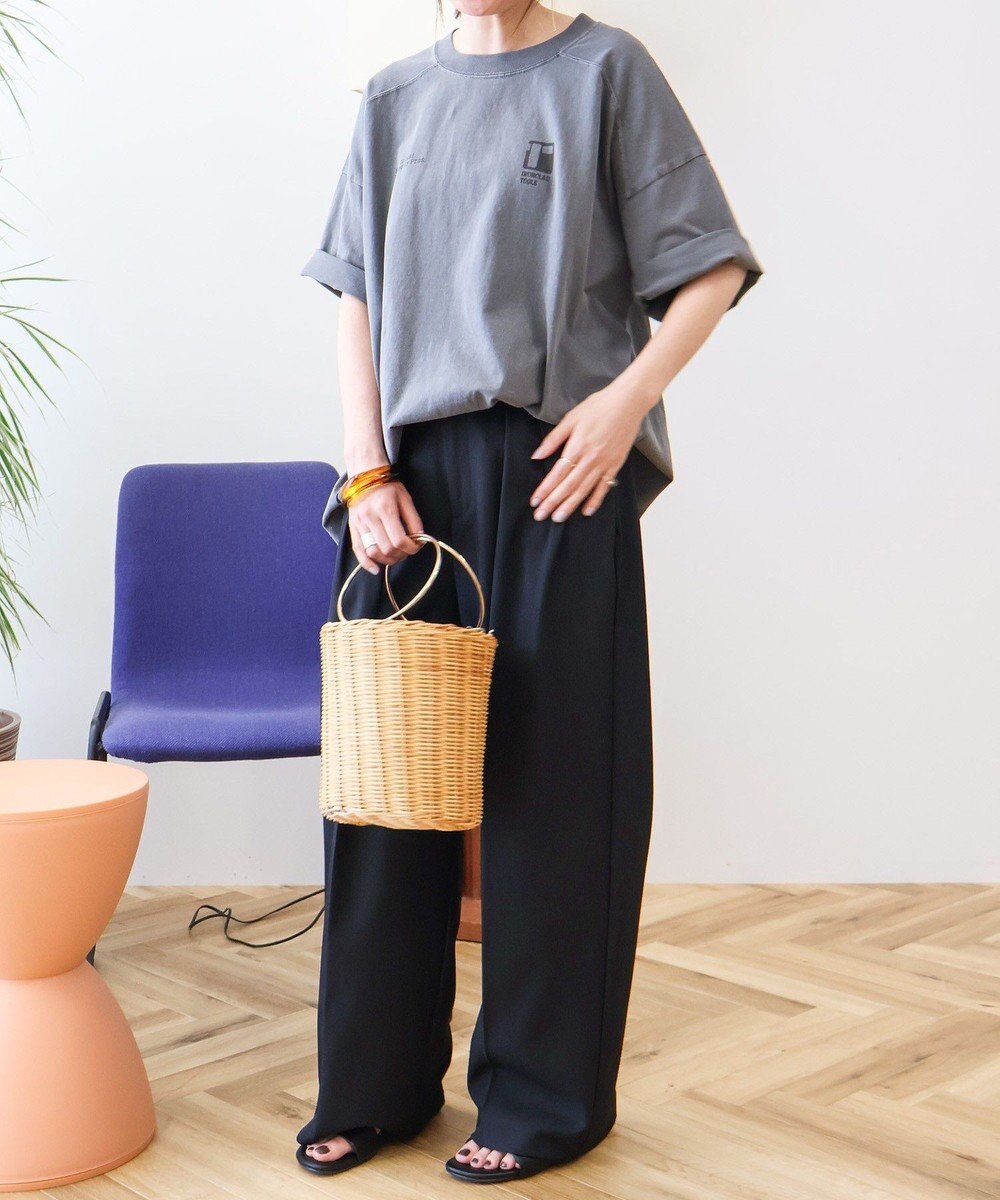 AMERICAN HOLIC 【WEB限定】ピグメント5分袖ロゴプルオーバー 