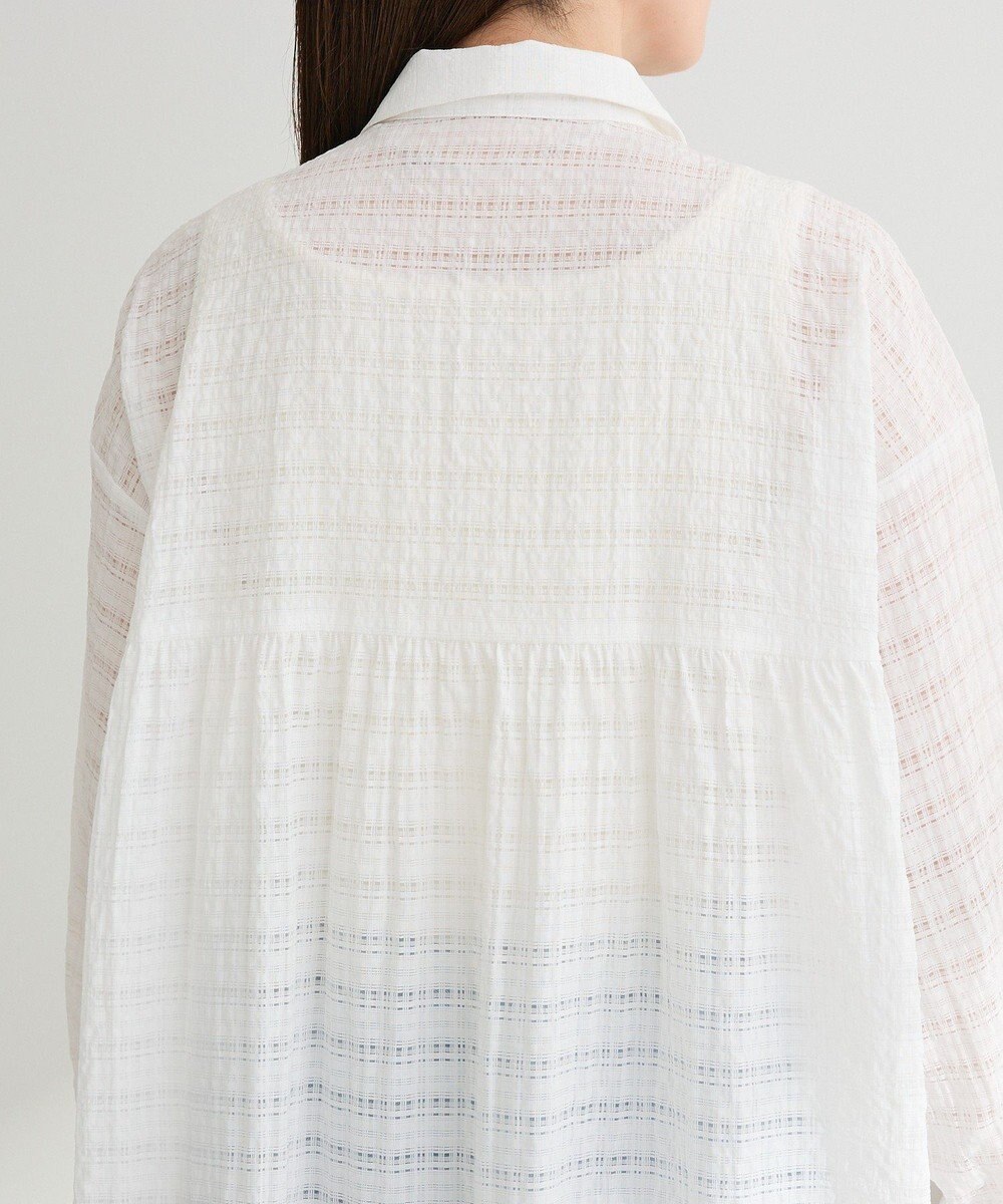 Green Parks シアーチェックシャツワンピース 