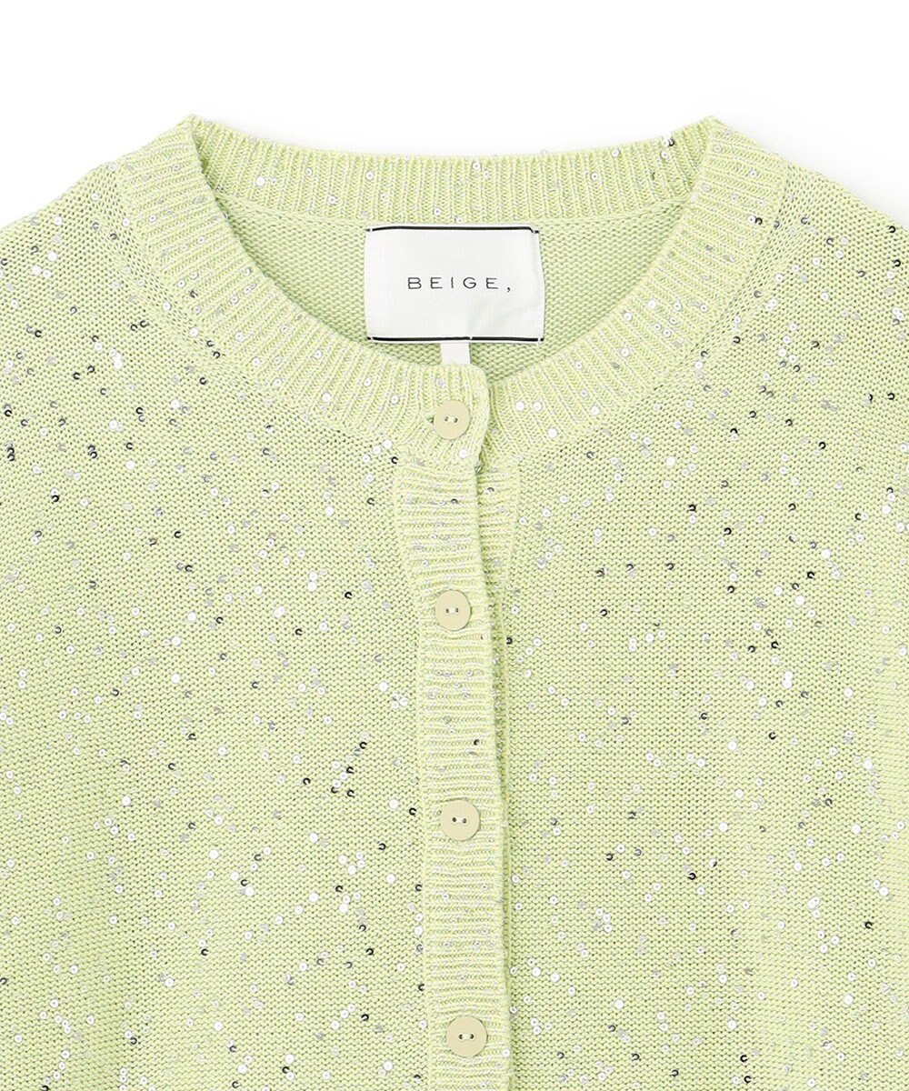 BEIGE， 【洗える】FENNEL / コットンスパンコールカーディガン 