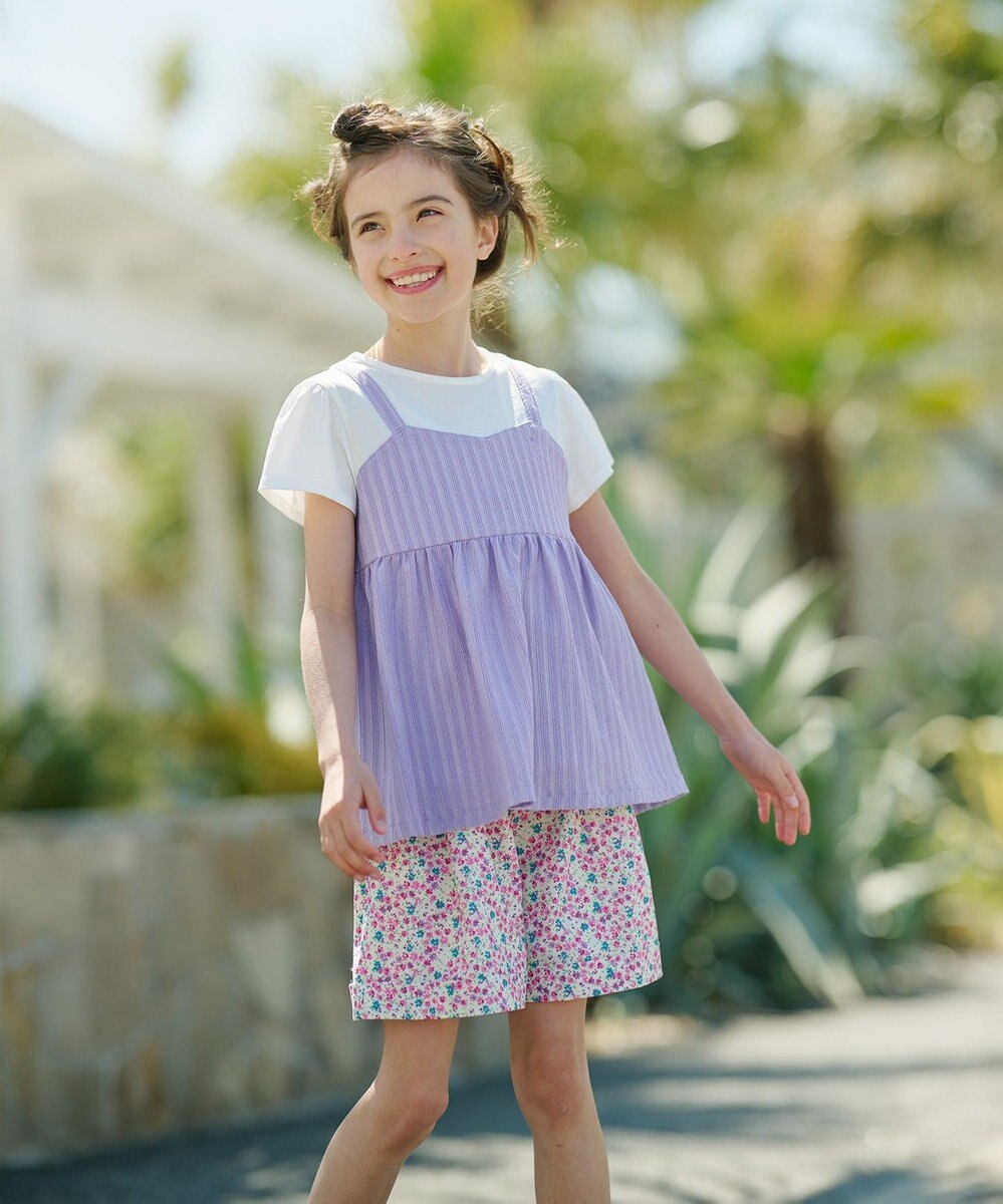 組曲 KIDS 【110-140㎝】レースカットソーコンビ チュニック 