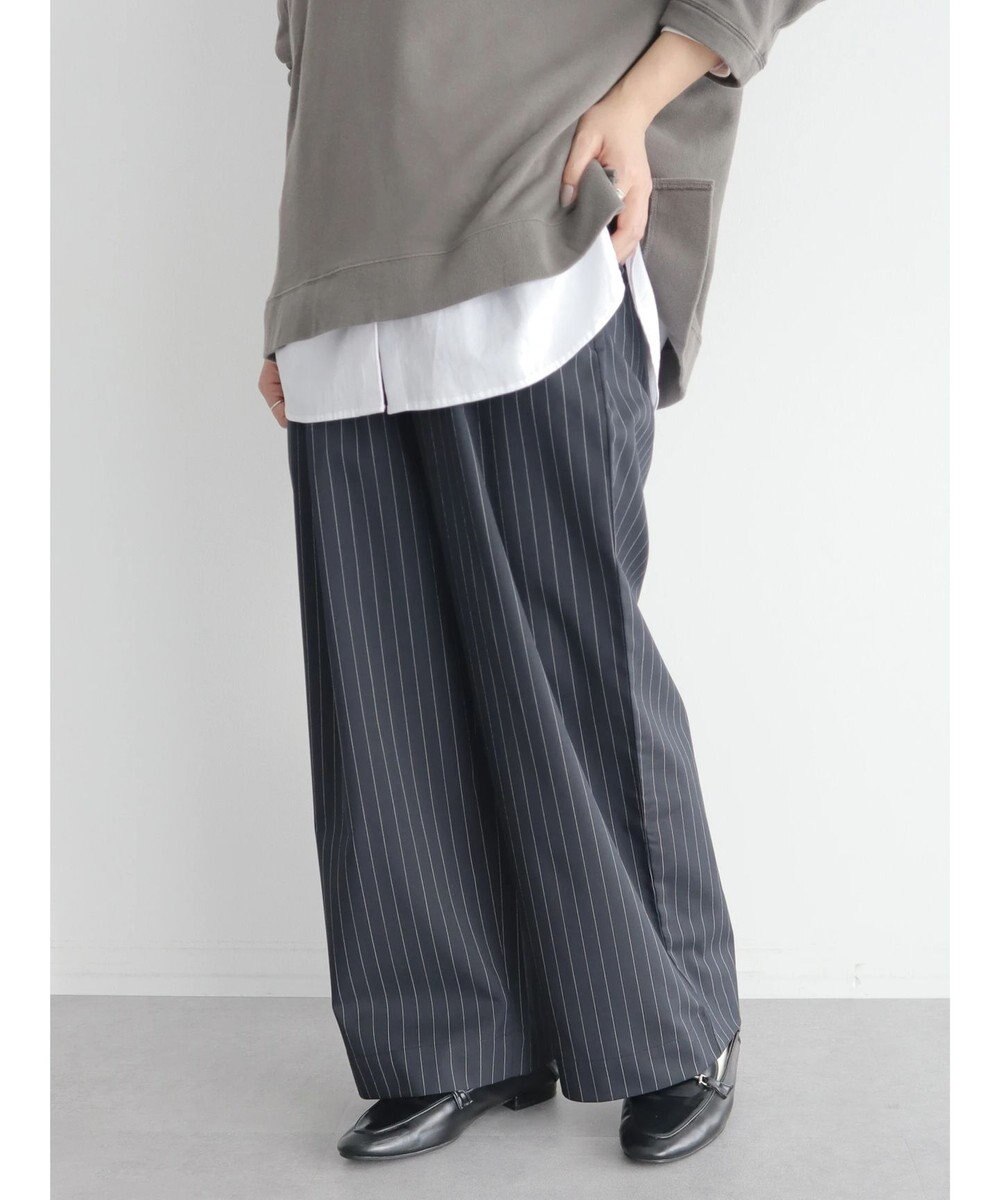 CRAFT STANDARD BOUTIQUE イージーケアピンストライプテーパードパンツ 