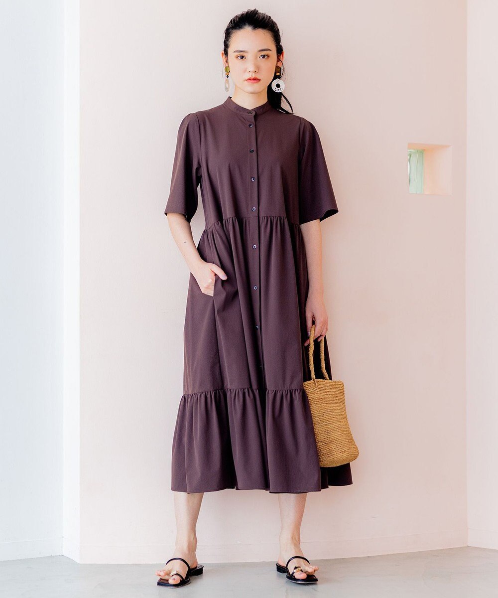 組曲 【弱撥水機能・UVケア】ライトナイロンストレッチ ワンピース 