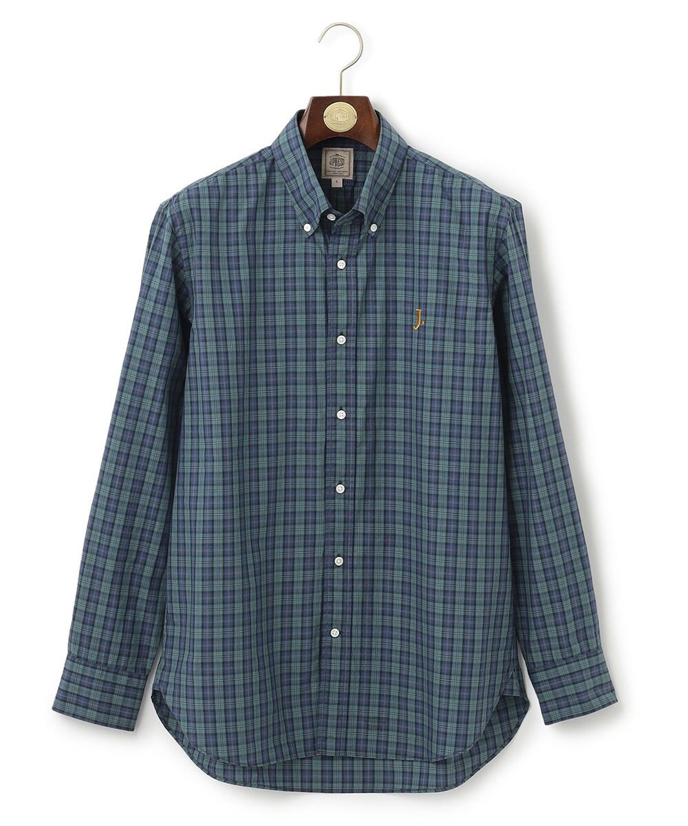 J.PRESS MEN 【WEB限定】ポプリンチェック J刺繍 シャツ/B.D 