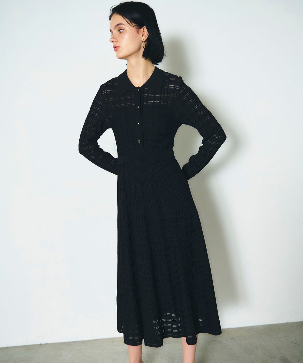 GRACE CONTINENTAL ウェーブニットワンピース 