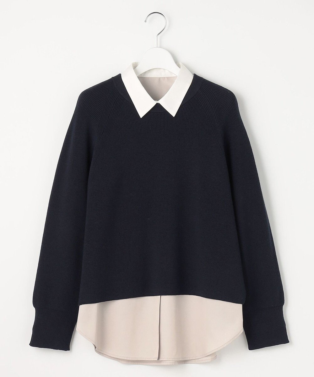 ANY SIS ニットレイヤード シャツ ツインセット 