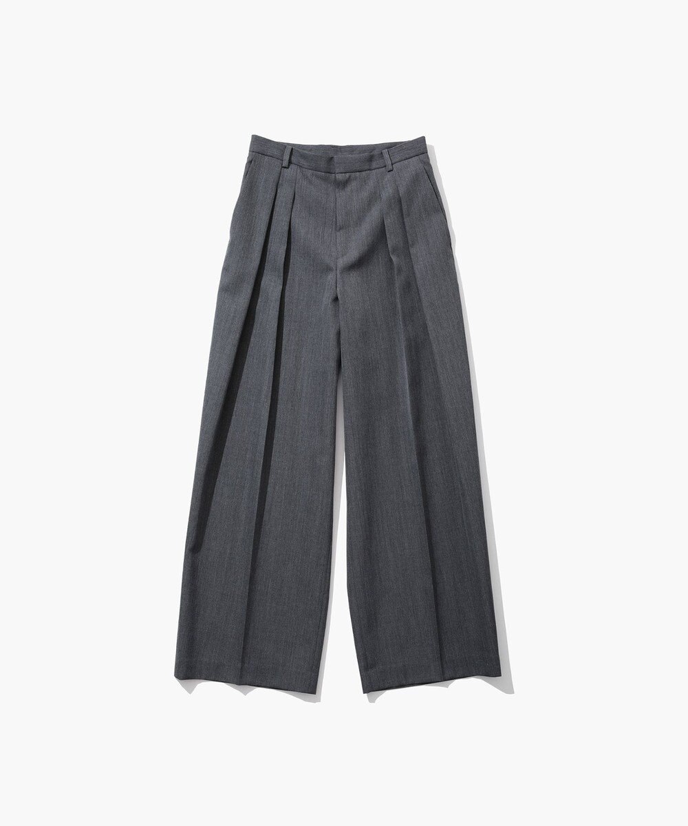 ATON WOOL GABARDINE | ワイドツータックパンツ 