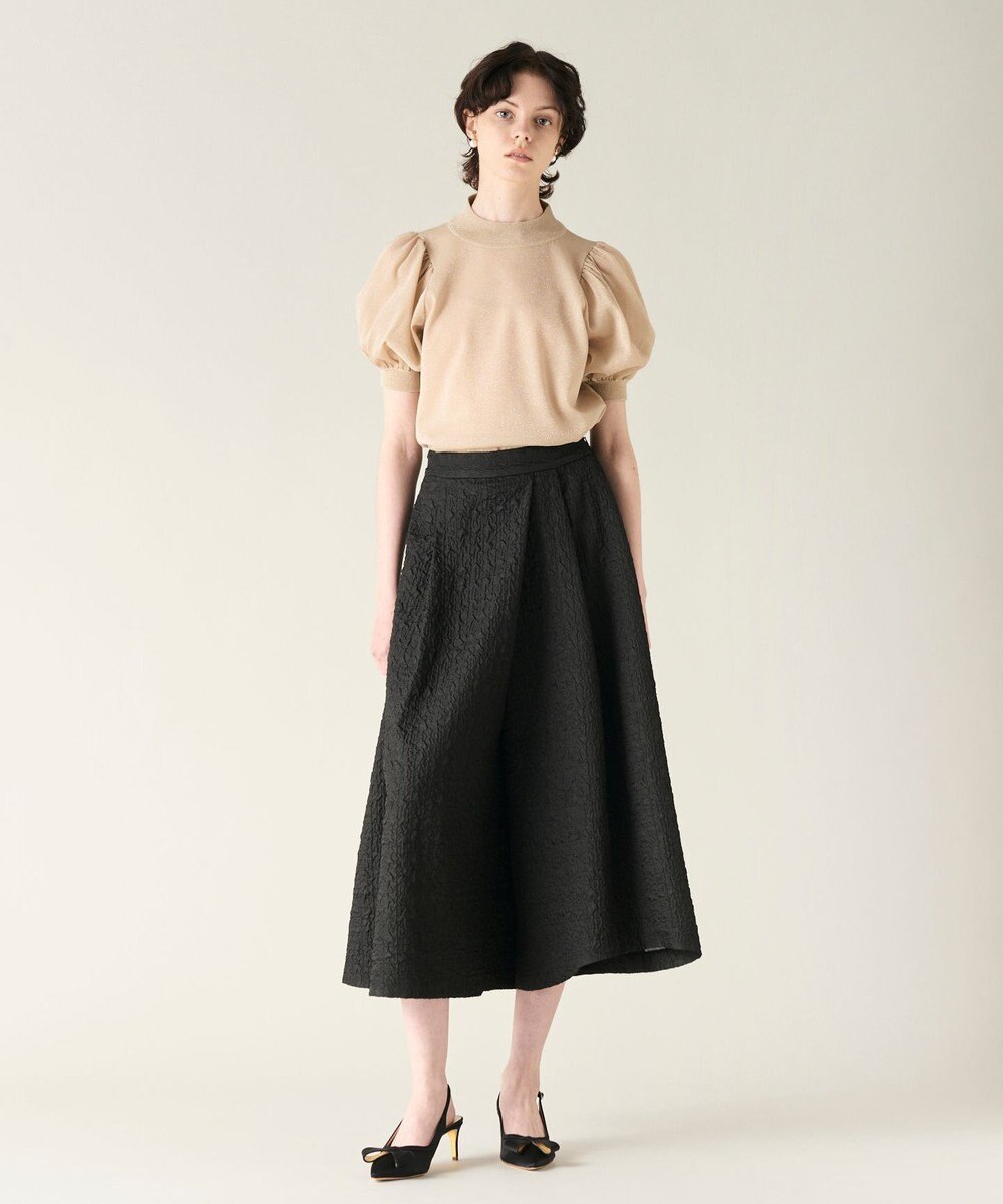 GRACE CONTINENTAL ラメシアーパフニットトップ 