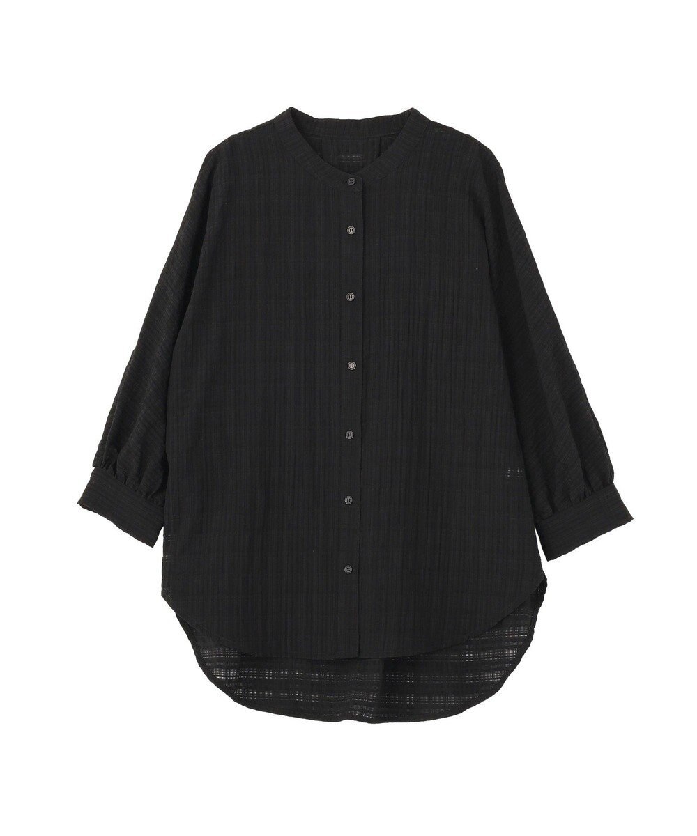 Green Parks シアーチェック７分袖シャツ 