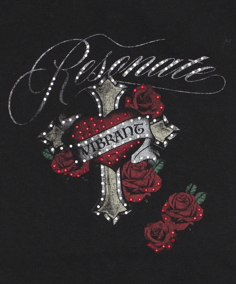 WEGO ラインストーンハートグラフィックちびT 