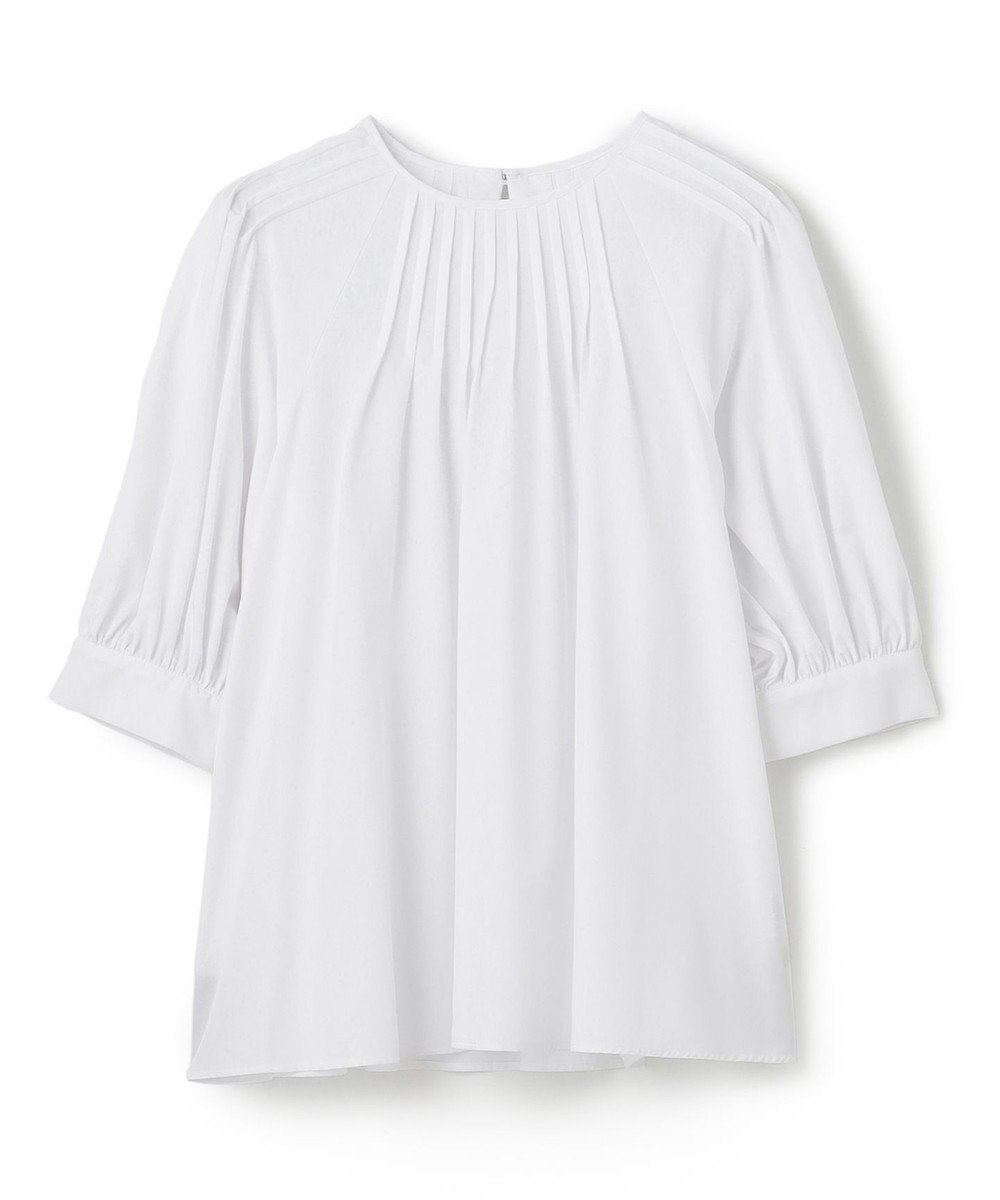 UNFILO イージーケア ピンタックブラウス 