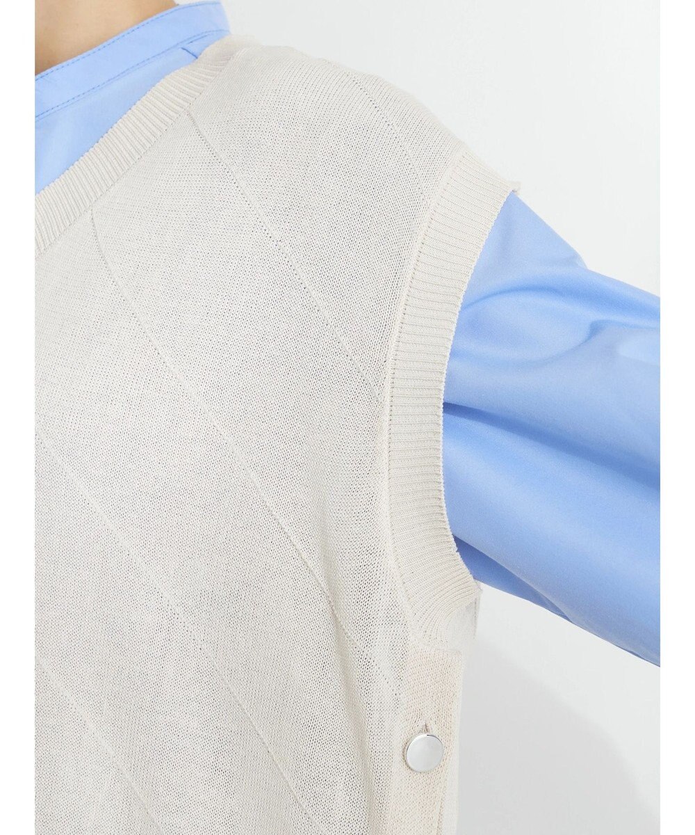 CRAFT STANDARD BOUTIQUE 【洗える】ニットベスト+バンドカラーシャツSET-B 