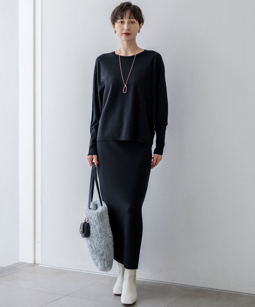 23区 【洗える/吊り干しOK】ヴィスコースストレッチ ドルマンスリーブ ニット 