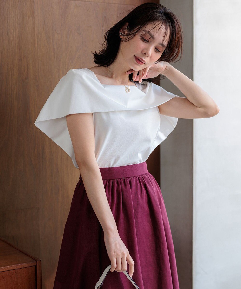 組曲 L 【先行予約】GIZAコットンオフショルダー カットソー 