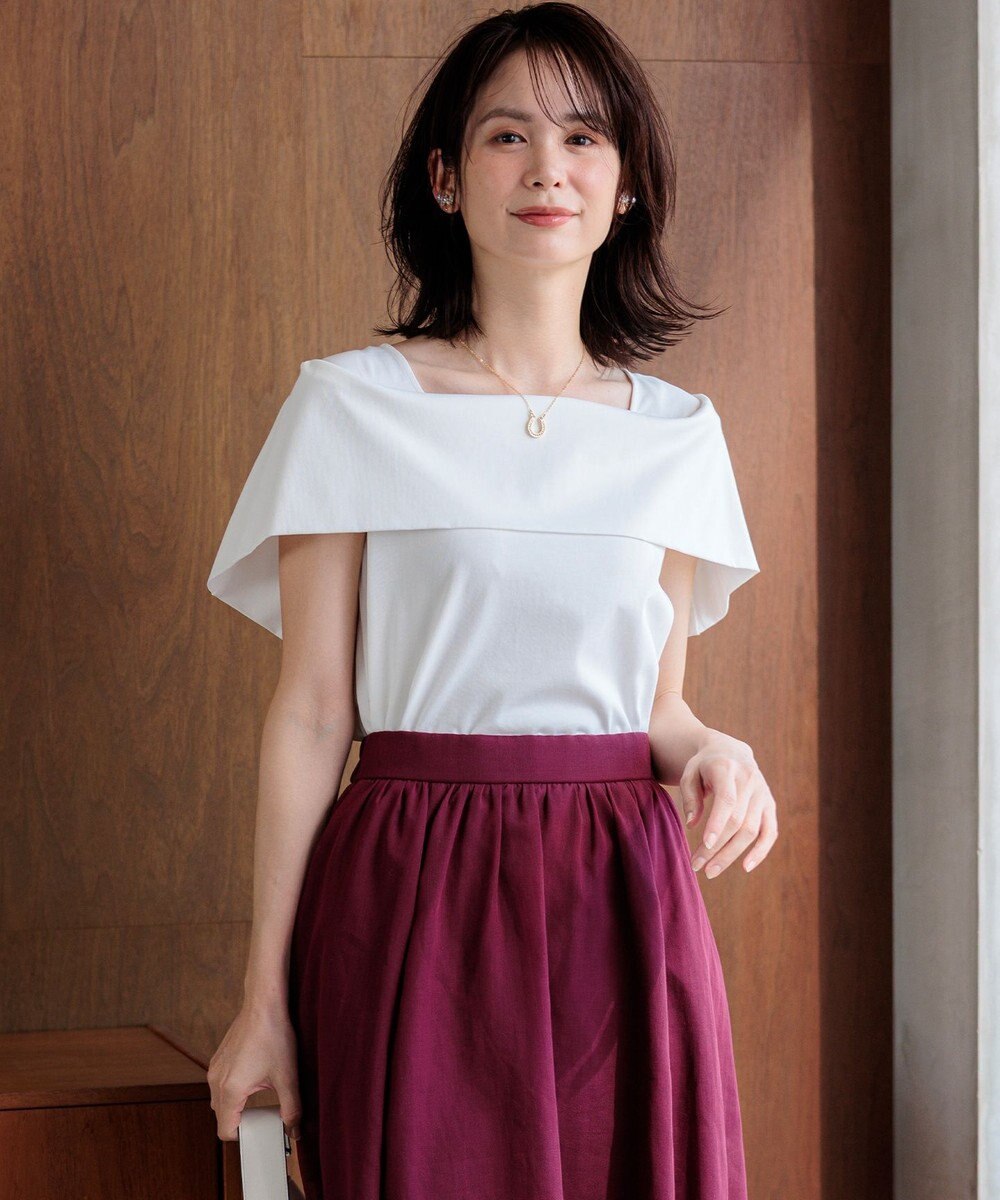 組曲 L 【先行予約】GIZAコットンオフショルダー カットソー 