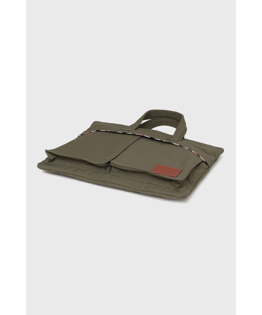 DAKS 軽量ナイロン×牛革 ハウスチェックディテール ブリーフケース 