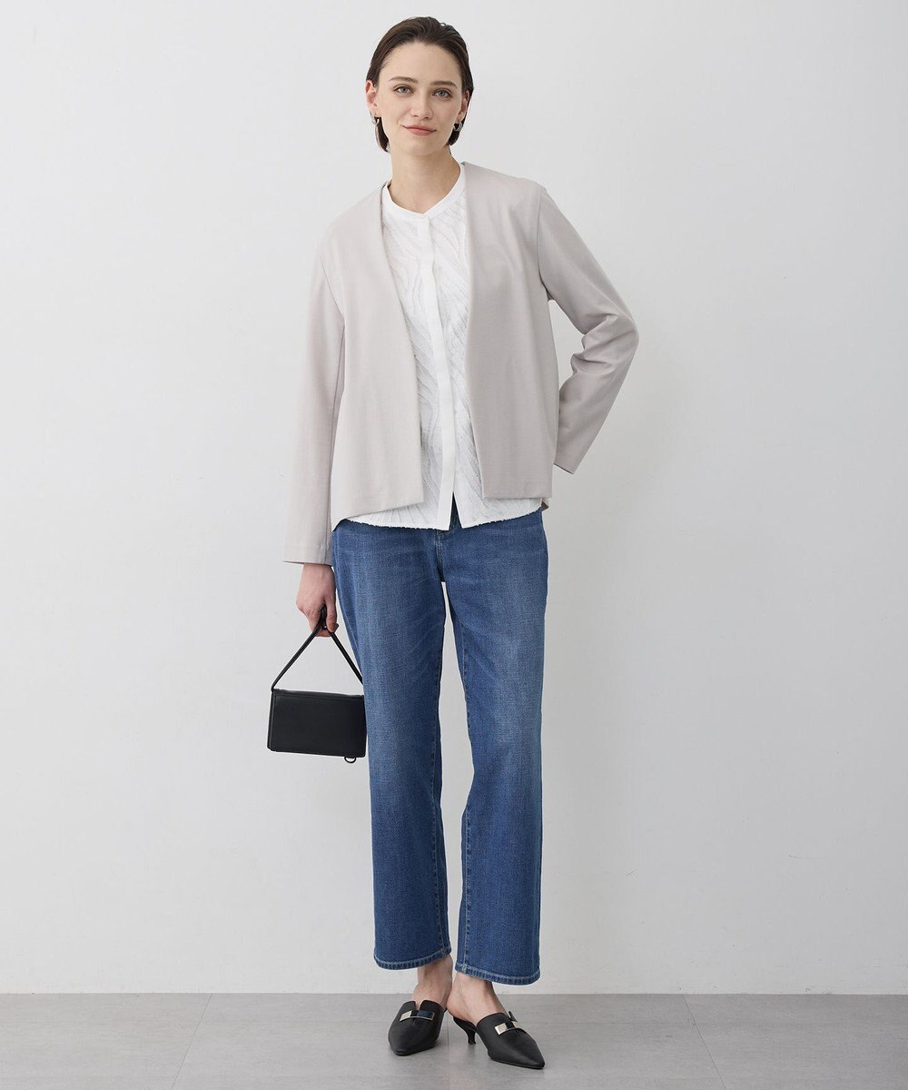 ICB L ナイロンストレッチポンチ ノーカラージャケット 