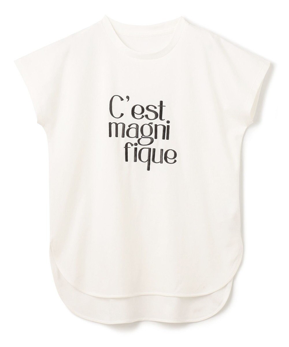 UNFILO BEAUTY FORM ロゴ刺繍フレンチスリーブTシャツ 