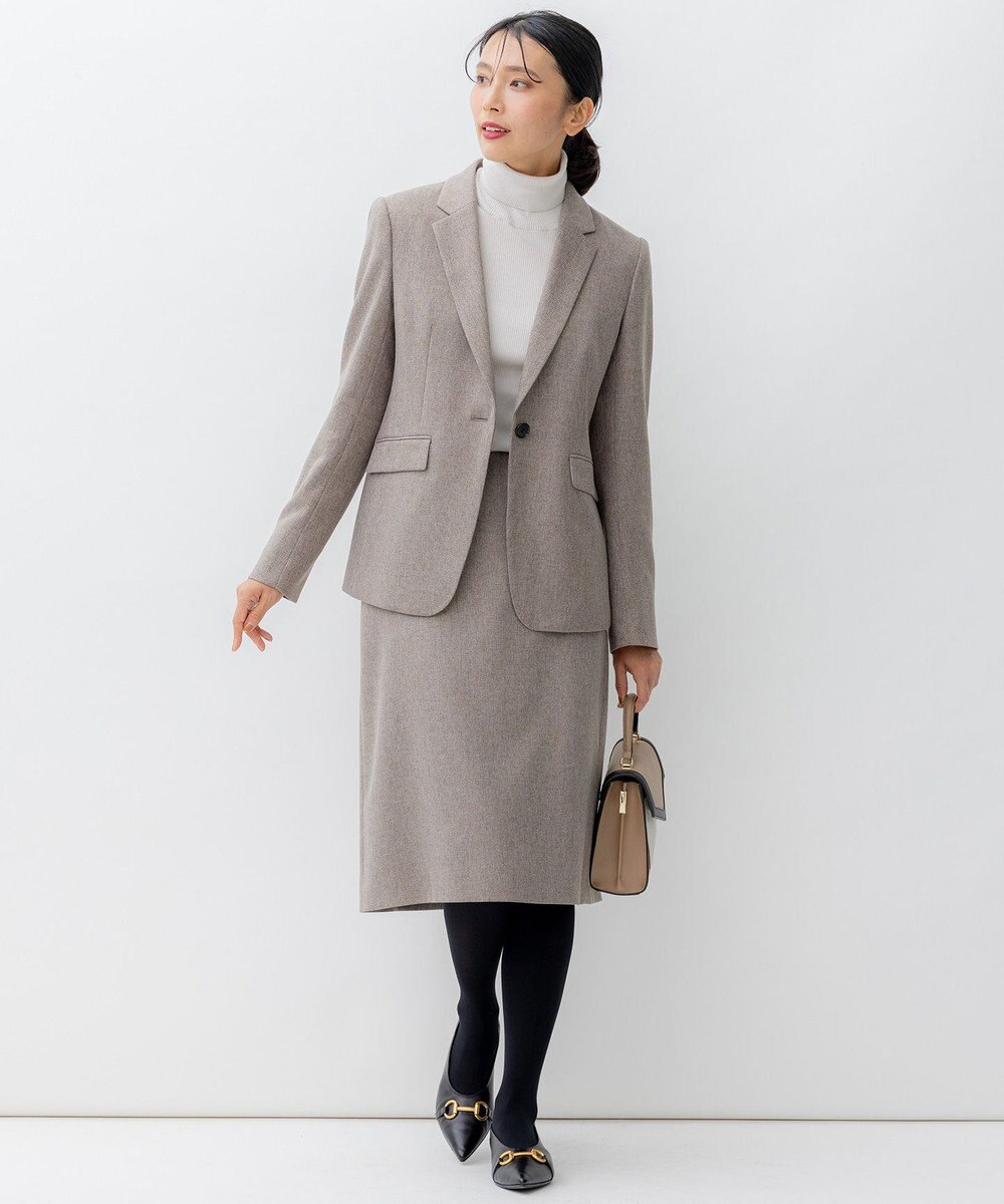 23区 L 【洗える】ウールライクカルゼ テーラード ジャケット 