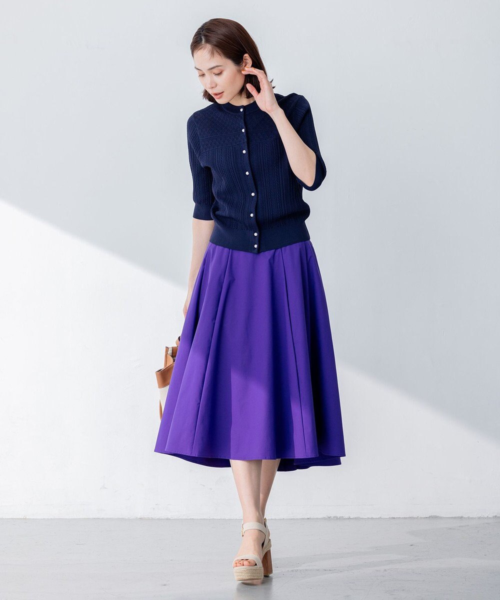 組曲 【前後着用可】MINAレーシーニット カーディガン 