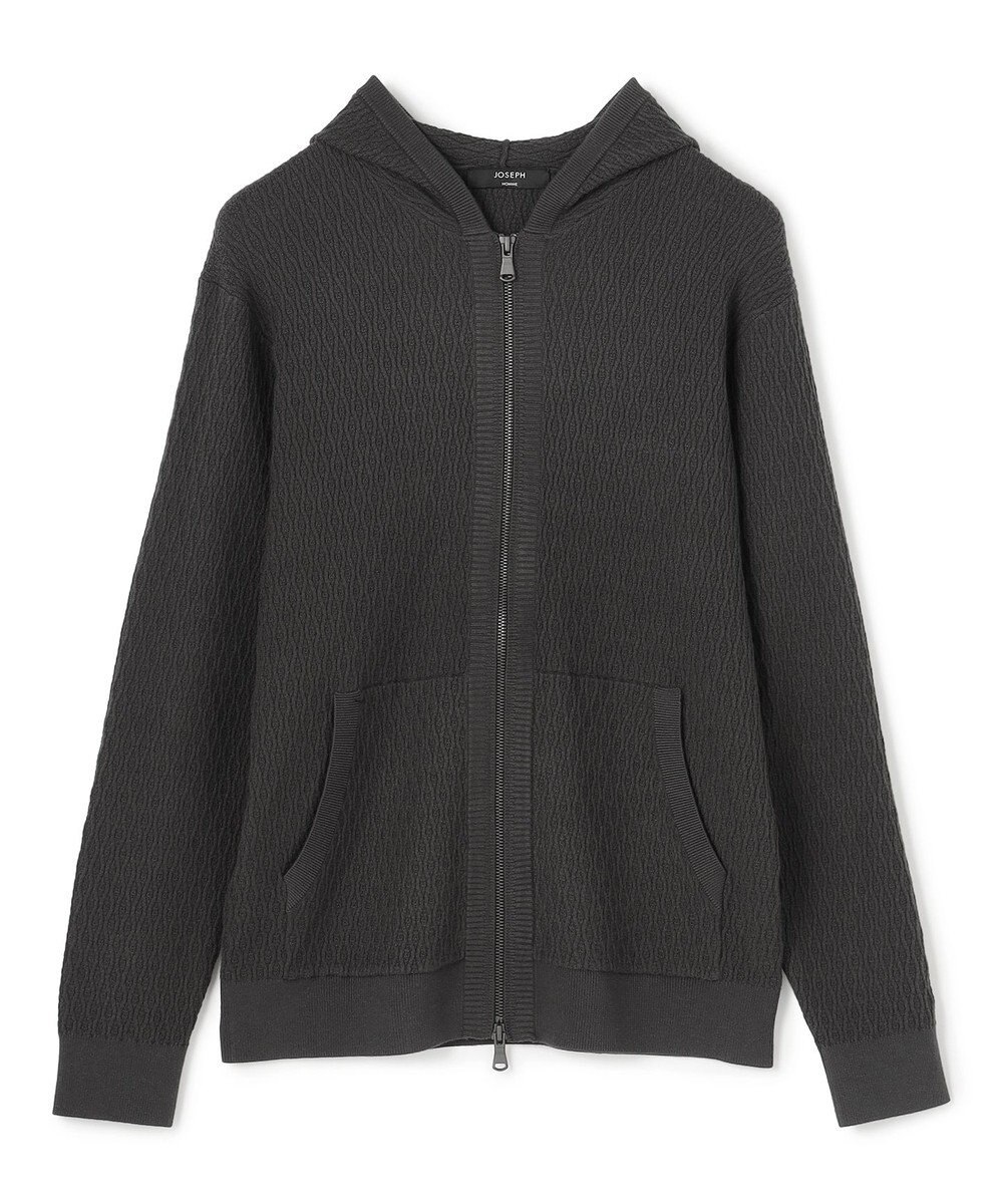 JOSEPH HOMME 【新柄】  ヴィスコースリンクス　ジップアップニットフーディー 