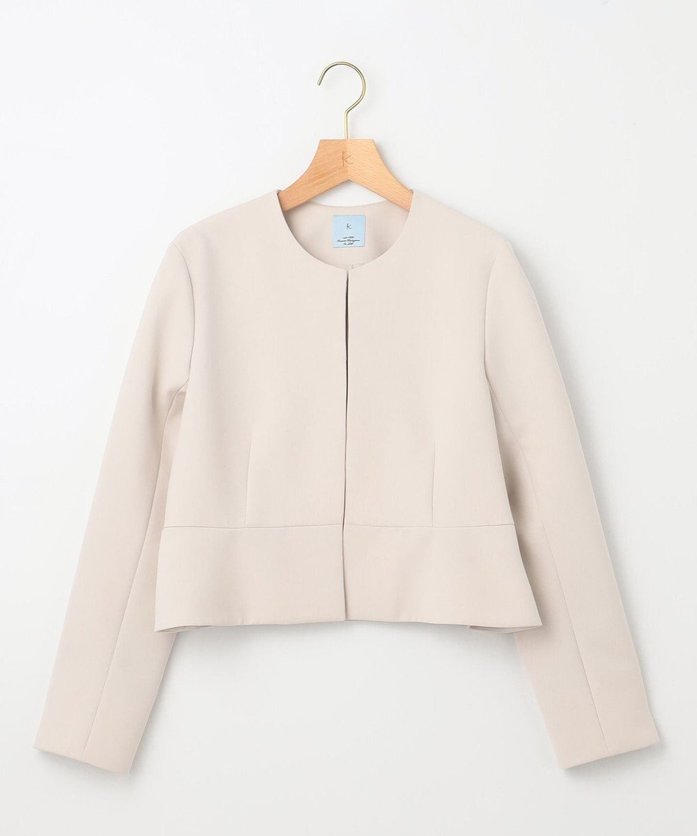 組曲 L 【WEB限定・KUMIKYOKU NAVY】コンフォータブルドレープ ノーカラージャケット 