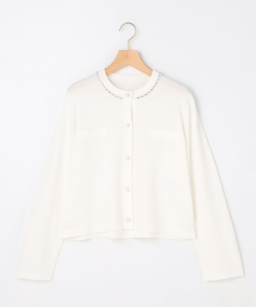 組曲 L 【先行予約・WEB限定】クリアストレッチビジューレーン カーディガン 