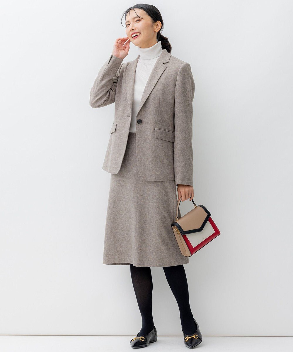 23区 L 【洗える】ウールライクカルゼ テーラード ジャケット 