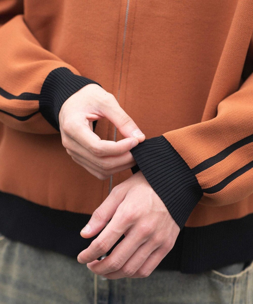 WEGO 【ユニセックス着用ITEM】ライントラックニットジャケット 