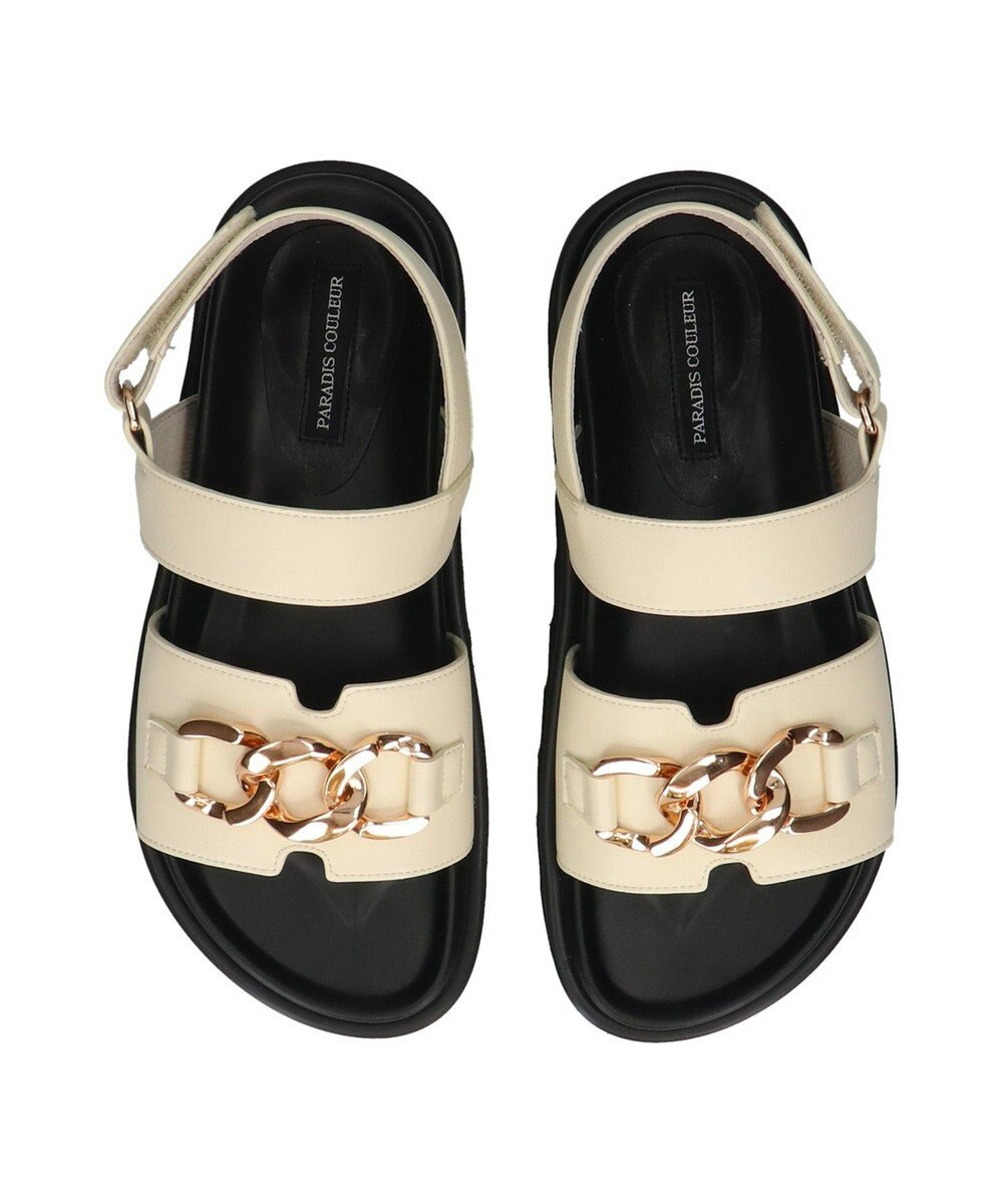 Bridget Birkin 【PARADIS COULEUR】メタルチェーン厚底フットベッドサンダル 