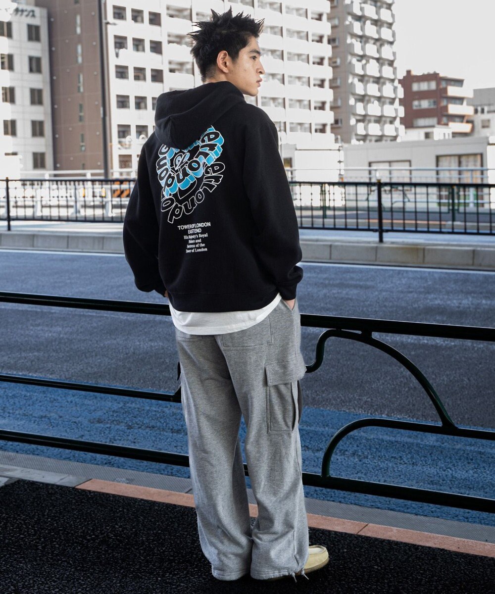 WEGO 【ユニセックス着用ITEM/裏起毛/SMLサイズ展開】リラックスフィットバックロゴジップパーカー 