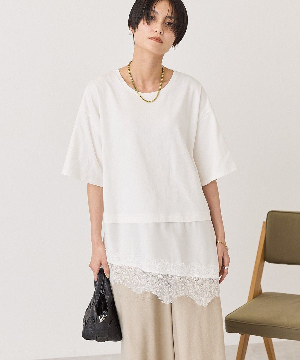 AMERICAN HOLIC レースドッキングＴシャツ 