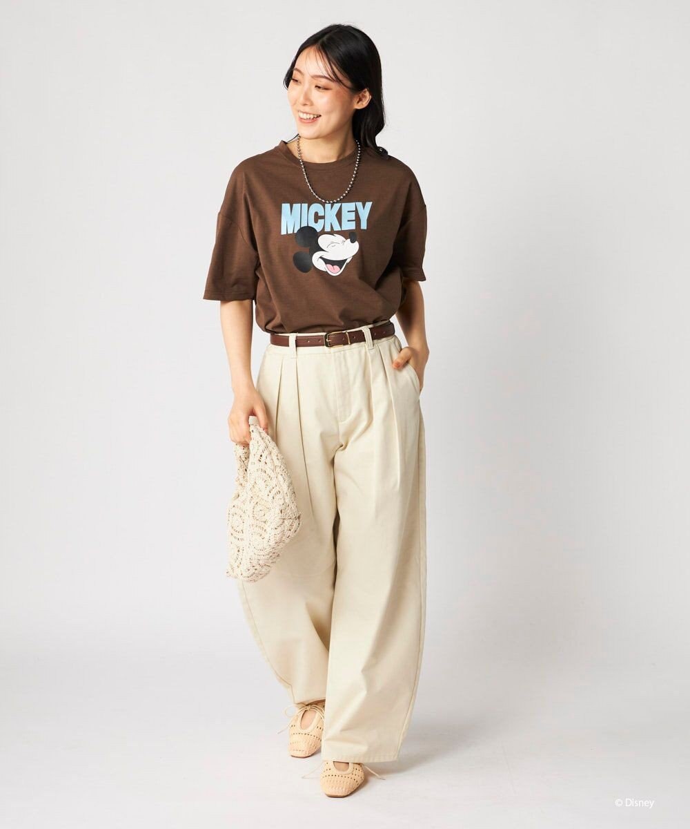 OP／FILA 【Ocean Pacific】ミッキー/水陸両用オーバーサイズTシャツ/レディース 