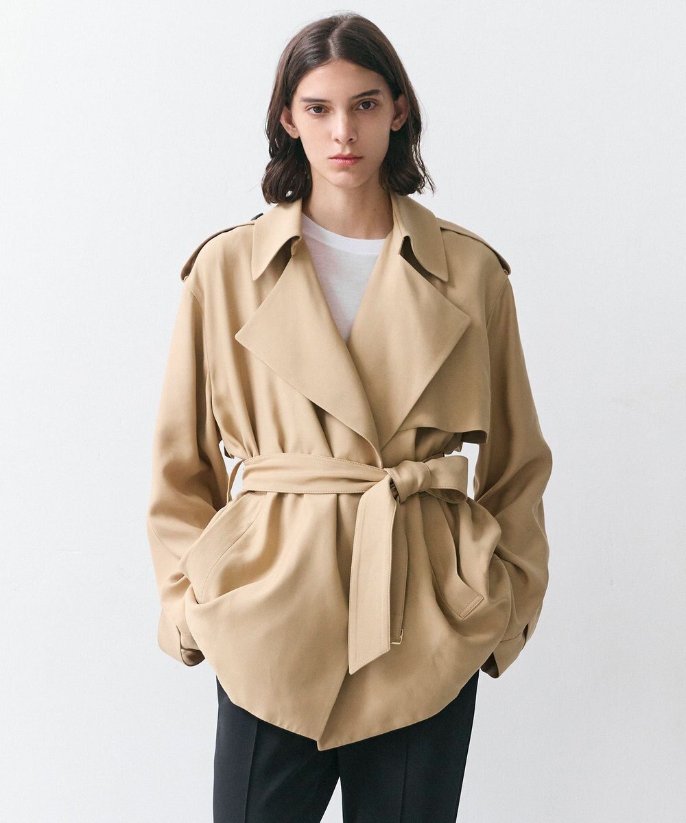 BEIGE， VESZELYITE / ラップショートトレンチコート 