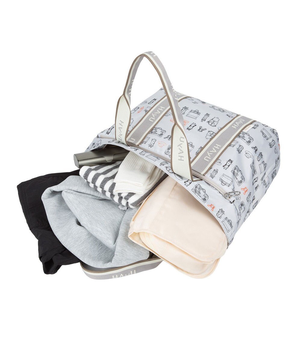 ACE BAGS & LUGGAGE 【雑誌掲載】 HAyU × ace.  フォールディング 折り畳みトートバッグ 猫柄 22L 17861 