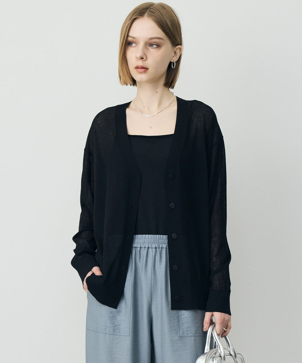 ICB 【先行予約】 リネンブレンドシアー カーディガン 