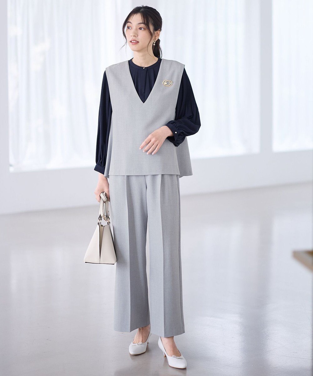 ANY L プリーツブラウス 