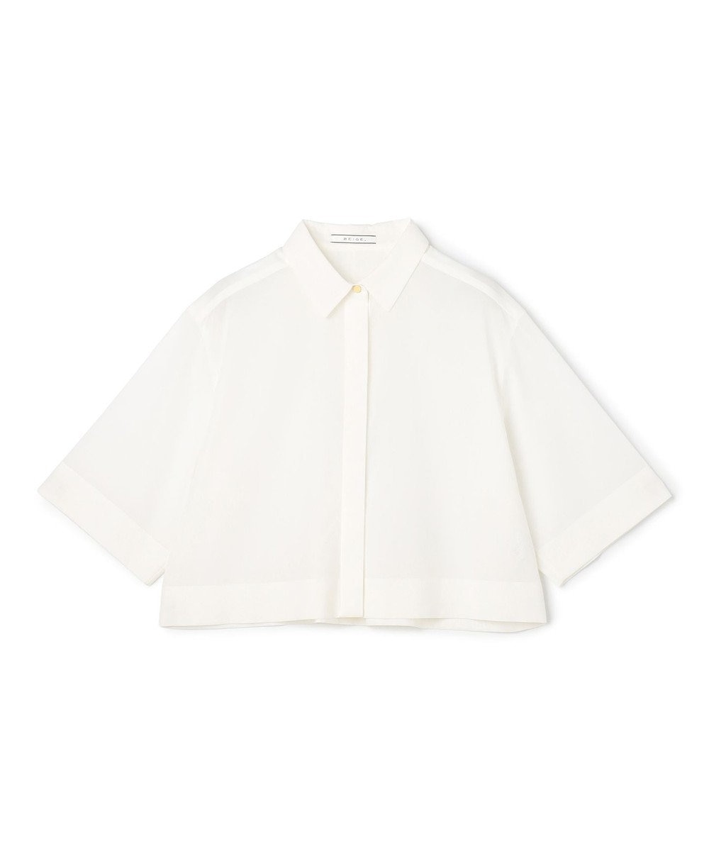 BEIGE， BAC / コットンシアー ショートレングスシャツ 