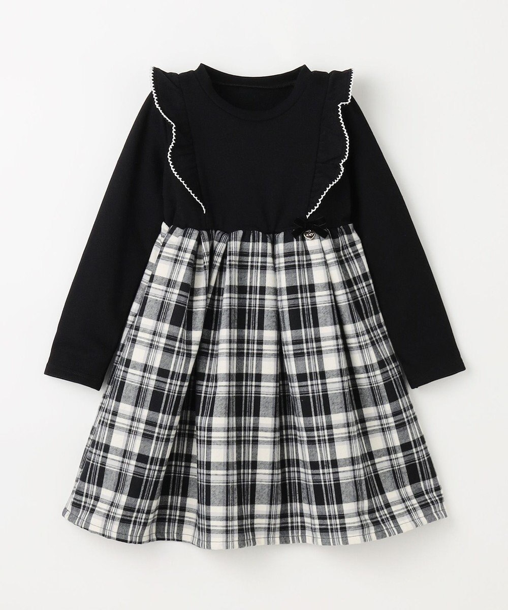 ANY KIDS チェック柄 ドッキング ワンピース 