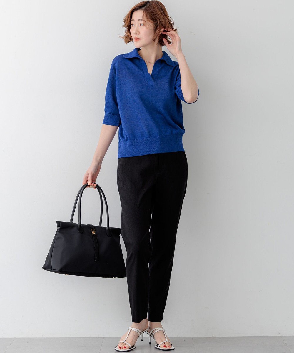 23区 【先行予約/CanCam掲載】リネンレーヨンストレッチ テーパード パンツ 