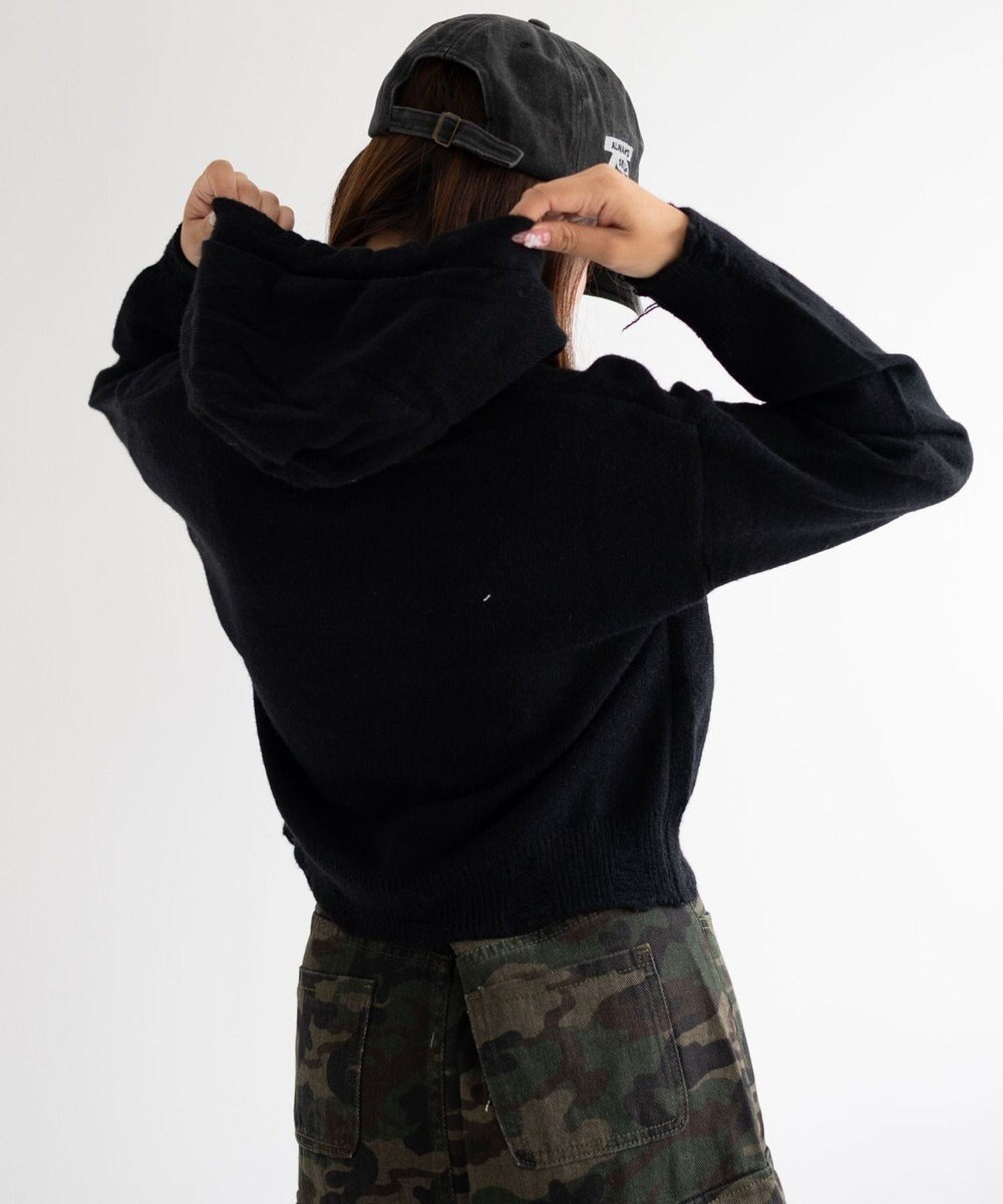 WEGO バタフライWジップシャギーパーカー 